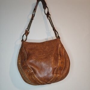 VTG FRYE Harness Hobo Saddle Purse – Brown Leather, Western Style, Italy